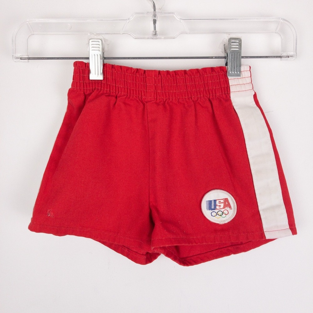 VTG Levis USA Olympics Shorts Boys Size 6 (16x1.5) Red Striped 80s 90s Retro